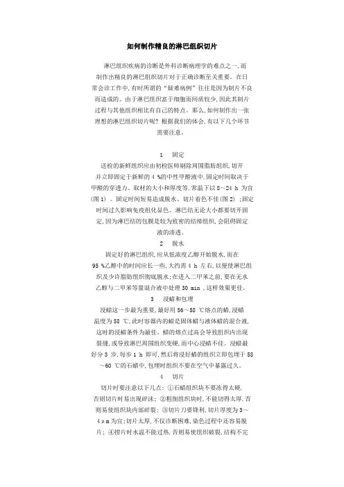 如何制作精良的淋巴组织切片