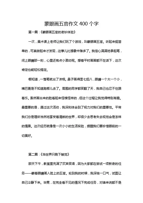 蒙眼画五官作文400个字