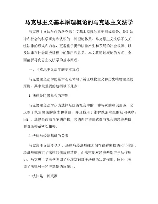马克思主义基本原理概论的马克思主义法学