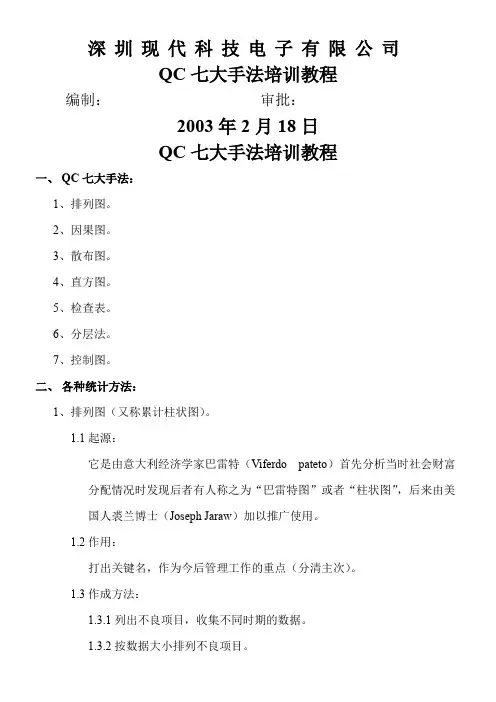 QC七大手法培训教程