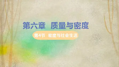 奉节县X中学八年级物理上册 第4节 密度与社会生活教学课件 新版新人教版