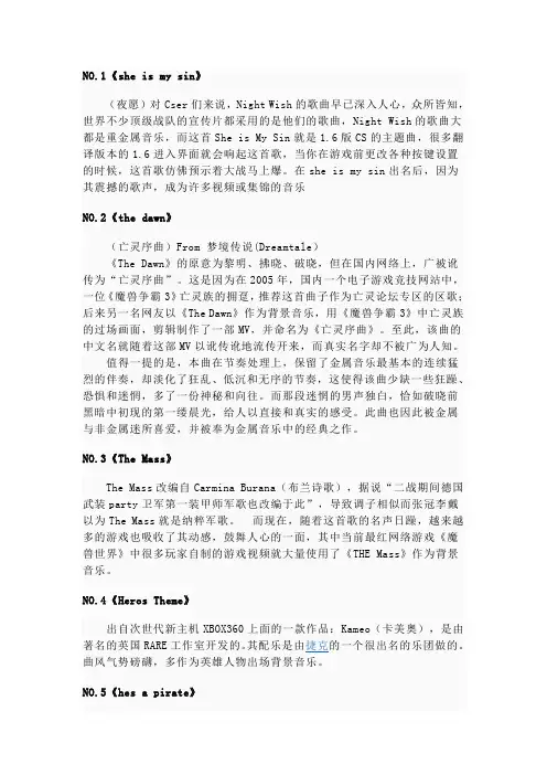 十大气势背景音乐