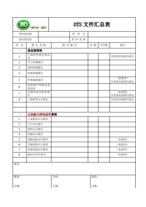 9.1-OTS认可报告模板