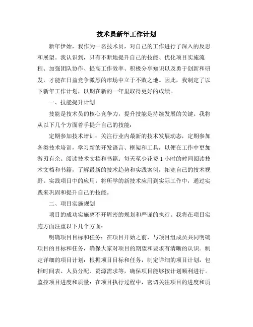 技术员新年工作计划