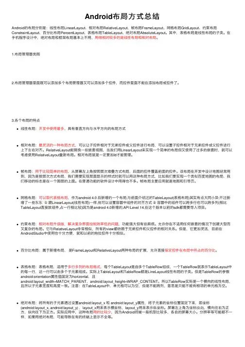 Android布局方式总结