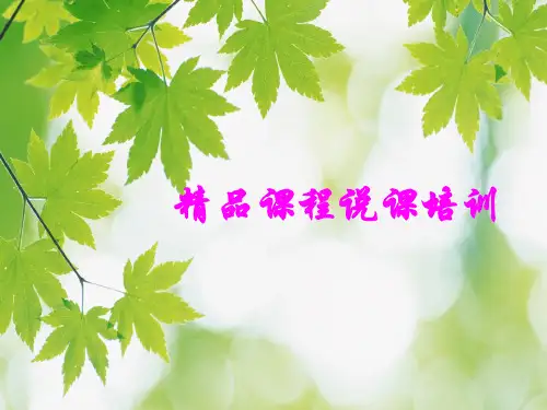 精品课程说课培训