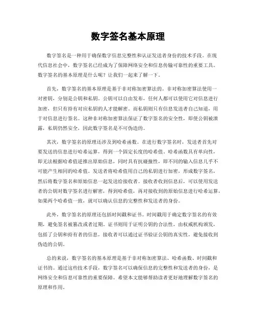 数字签名基本原理