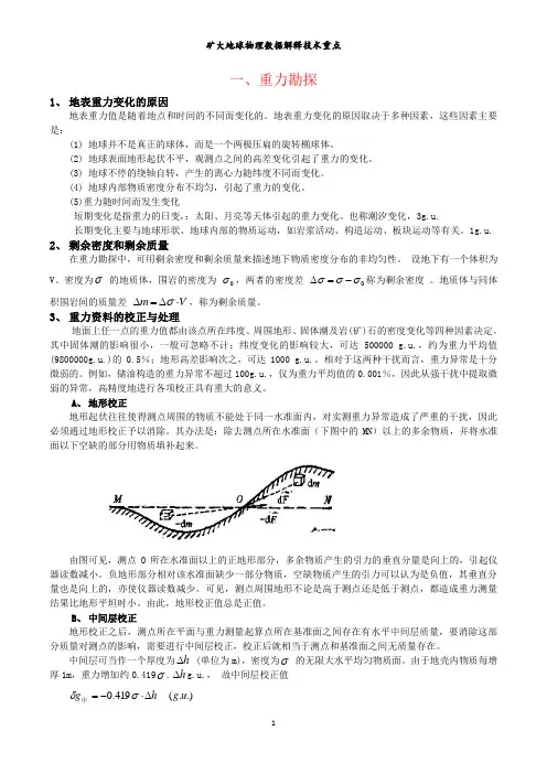 矿大地球物理数据解释技术重点