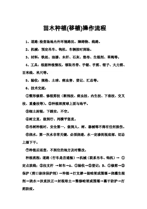 苗木种植操作流程