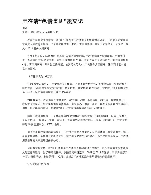王在清“色情集团”覆灭记