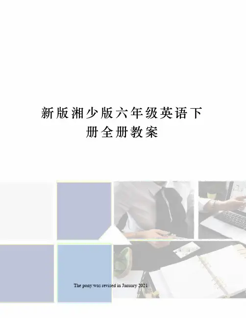 新版湘少版六年级英语下册全册教案