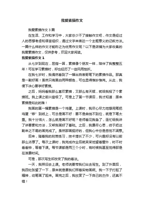 我爱素描作文