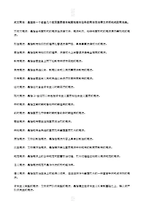 宪法名词解释
