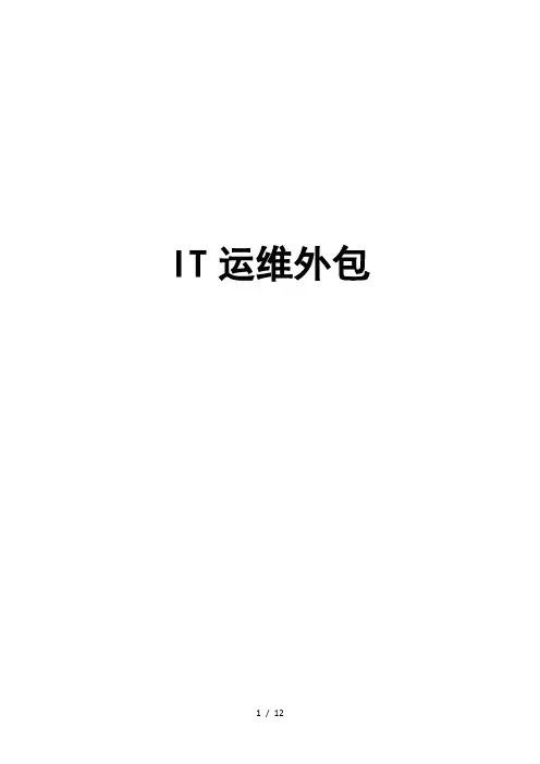 IT运维服务说明