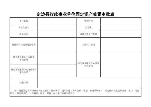 行政事业单位固定资产处置审批表