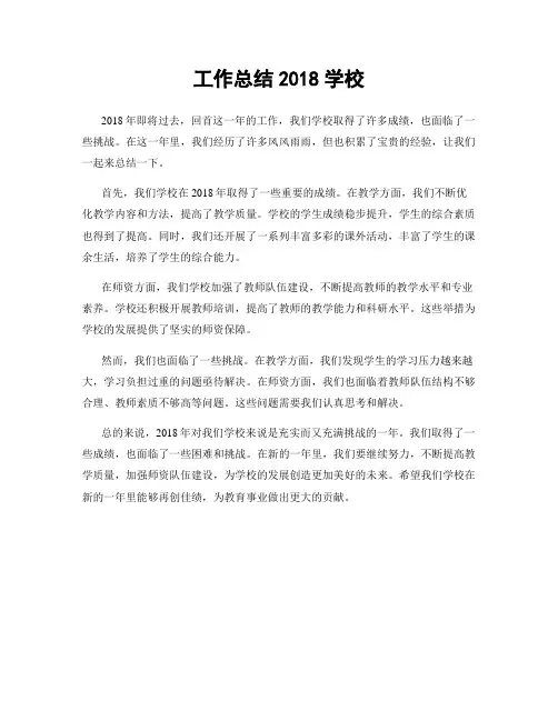 工作总结2018学校