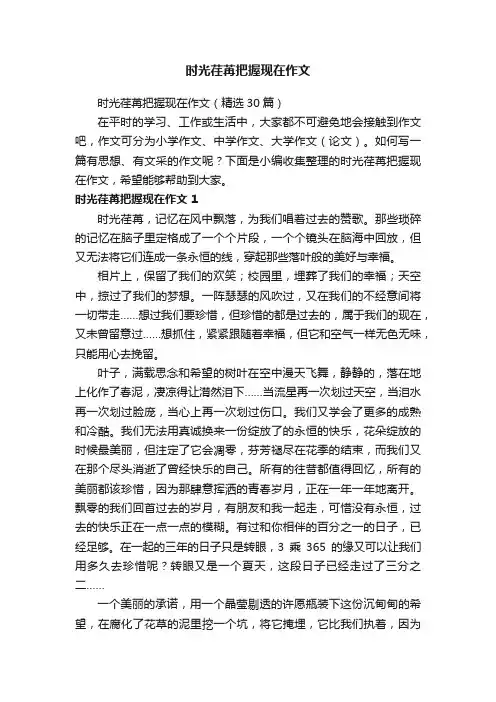 时光荏苒把握现在作文