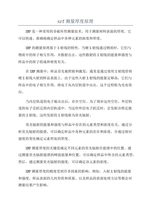 xrf测量厚度原理