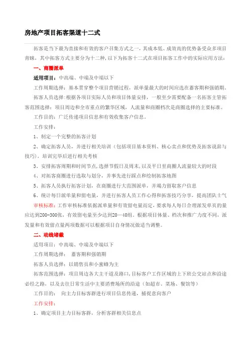 房地产项目拓客渠道十二式97130