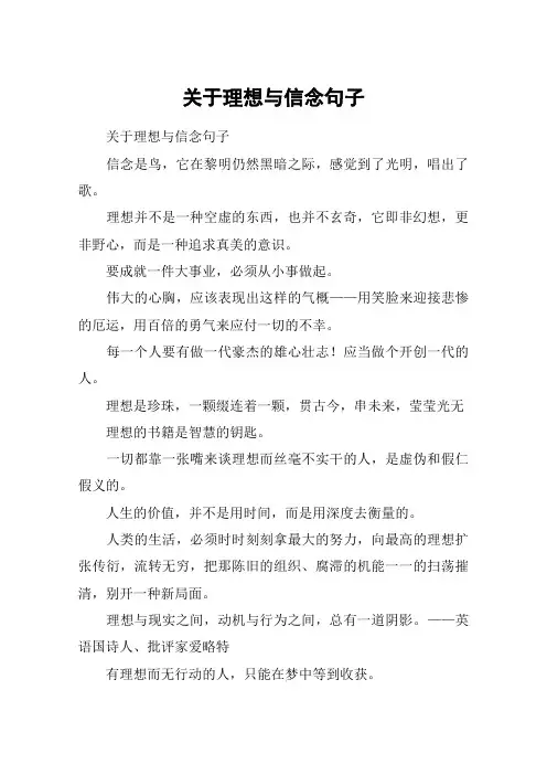 关于理想与信念句子