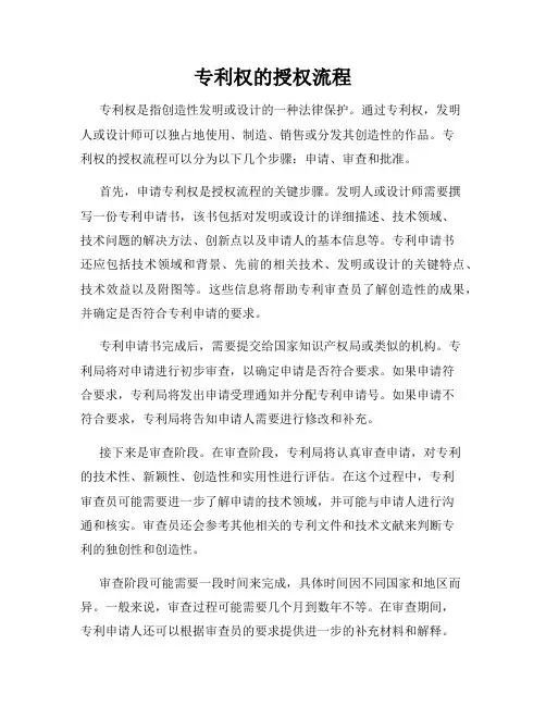 专利权的授权流程