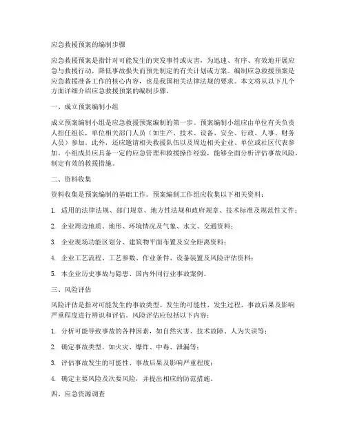 应急救援预案的编制步骤