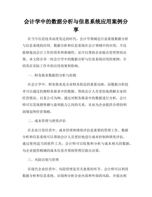 会计学中的数据分析与信息系统应用案例分享