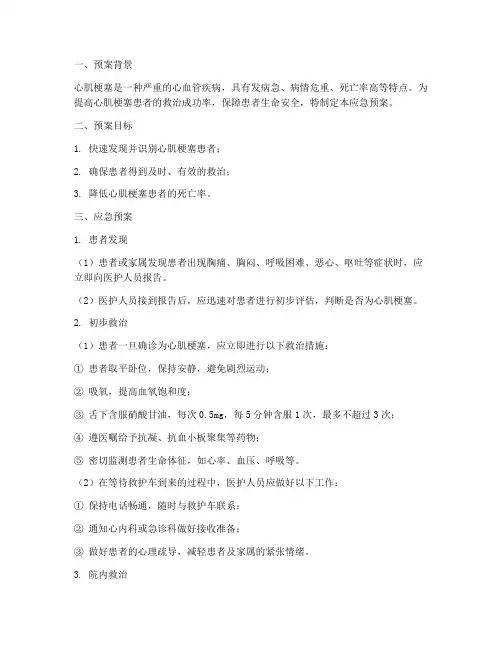 病人突发心肌梗塞应急预案