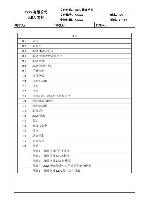 RBA社会责任管理手册