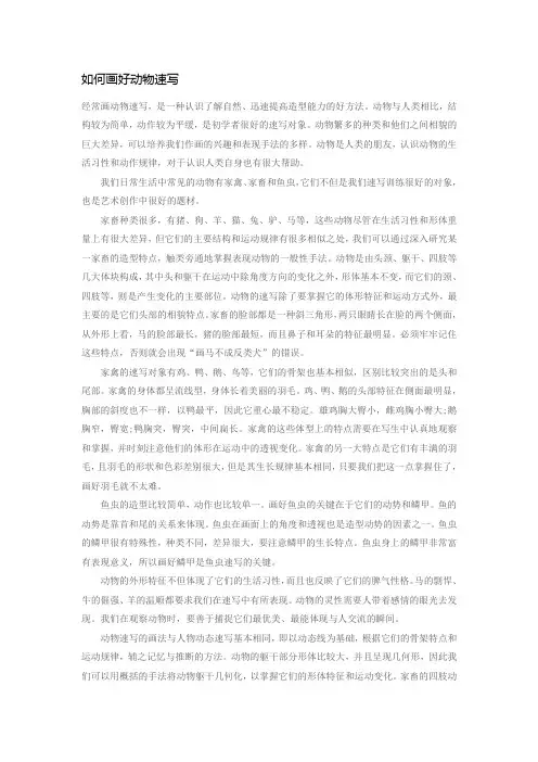 如何画好动物速写