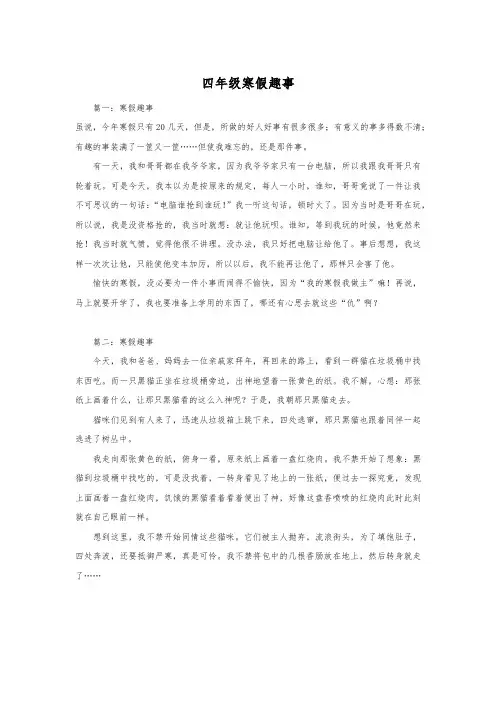 四年级寒假趣事