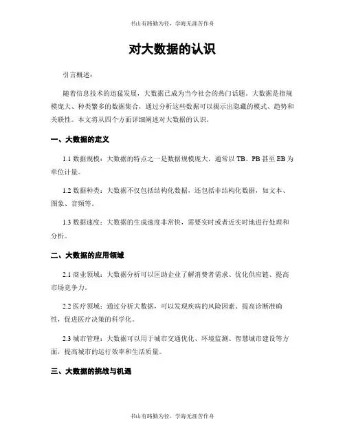 对大数据的认识