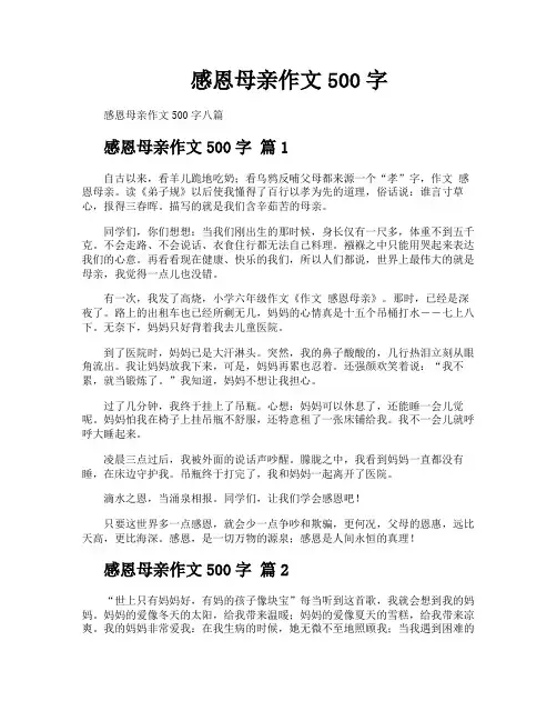 感恩母亲作文500字