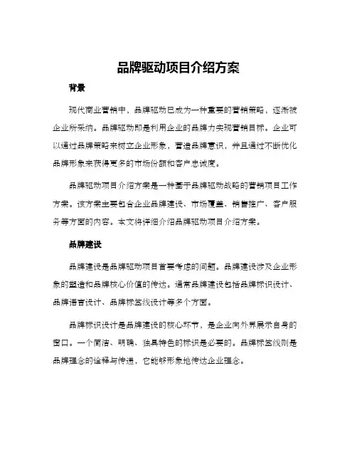 品牌驱动项目介绍方案