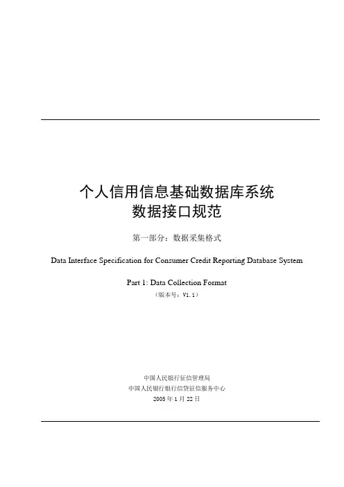 个人信用信息基础数据库接口规范