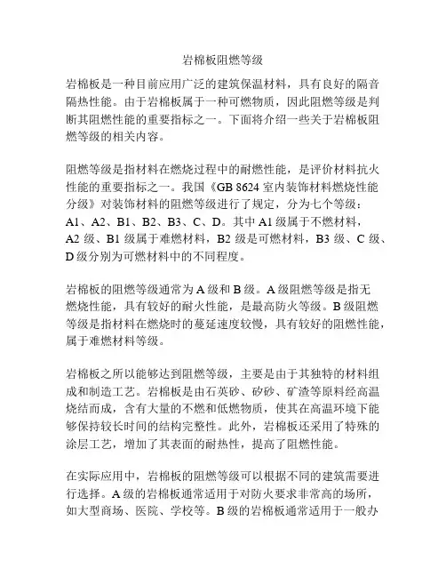 岩棉板阻燃等级