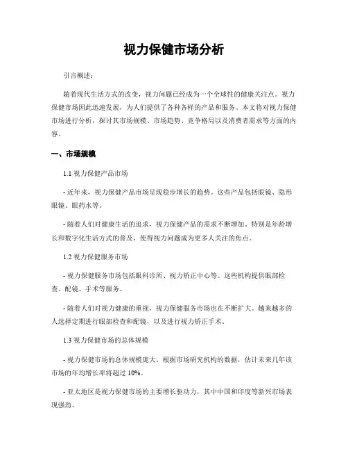 视力保健市场分析