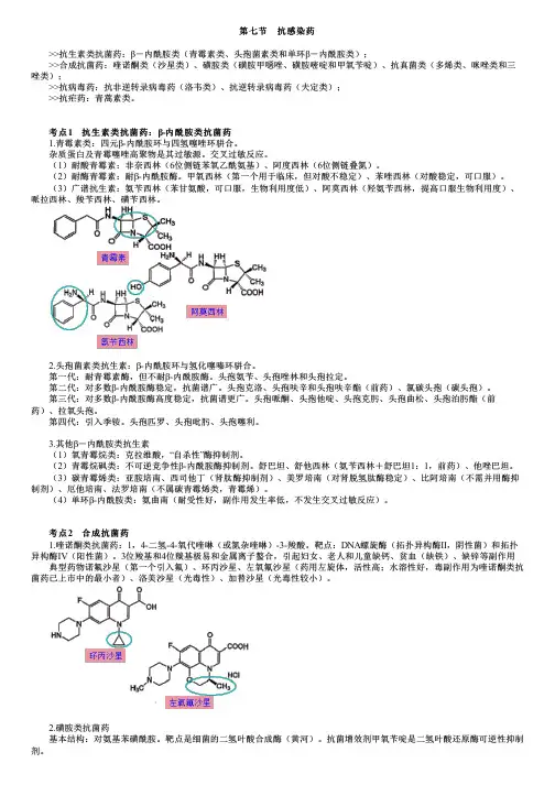 执业药师考试药学专业知识一之抗感染药、抗肿瘤药考点讲解