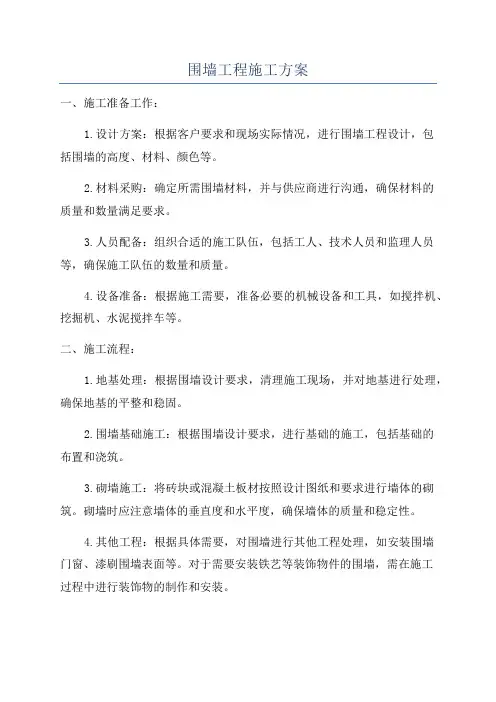 围墙工程施工方案
