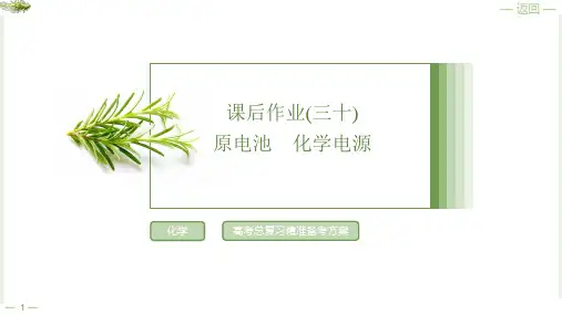 课后作业30原电池化学电源2025年高考化学一轮复习
