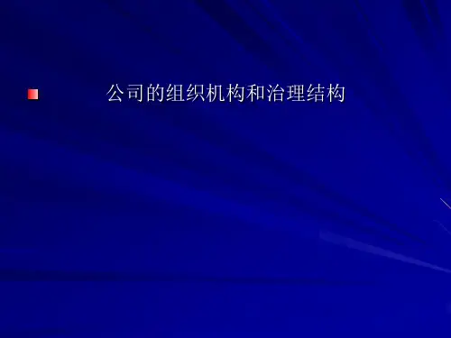 公司的组织结构和治理结构