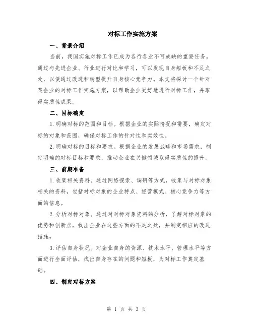 对标工作实施方案