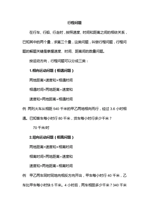 行程问题的讲解