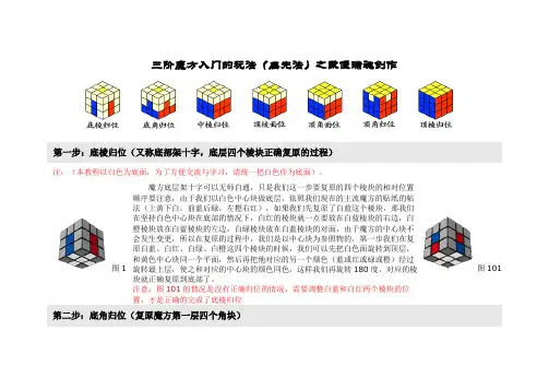 三阶魔方入门的玩法图解(层先法)