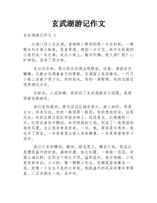 玄武湖游记作文