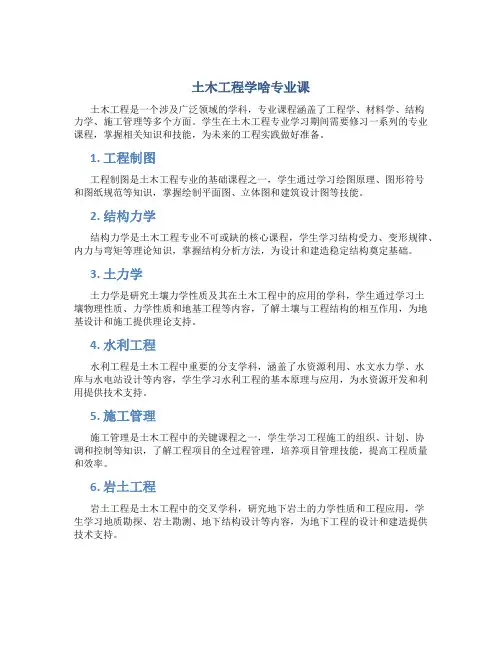 土木工程学啥专业课