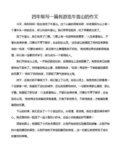 四年级写一篇有游览牛首山的作文