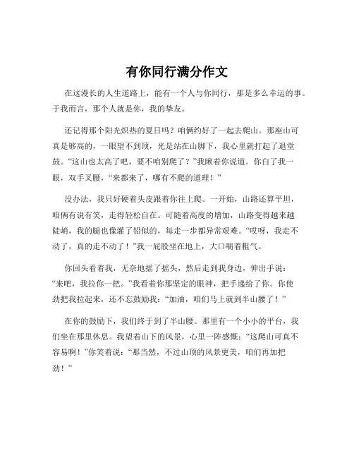 有你同行满分作文