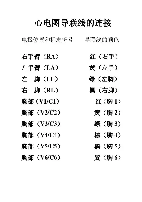 心电图导联线的连接