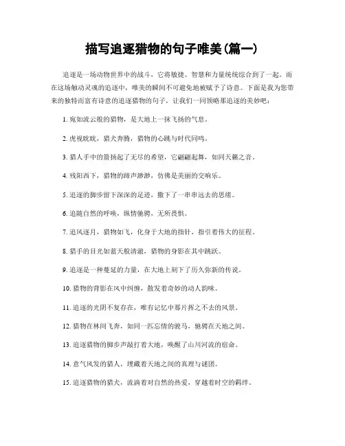 描写追逐猎物的句子唯美(精选两篇)